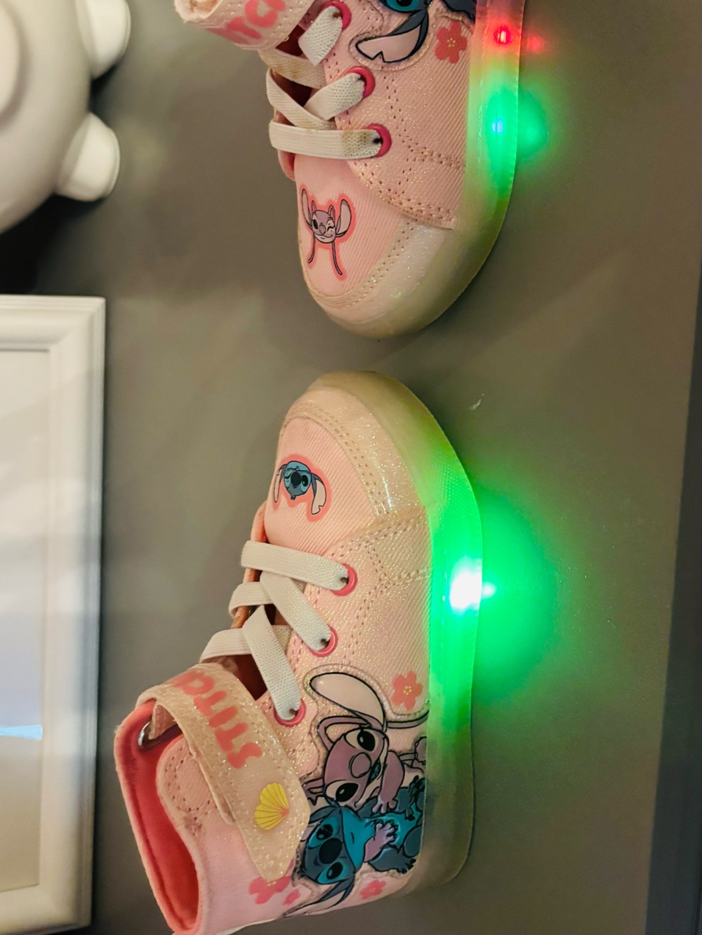 Toddler size 8 stitch light up sneakers